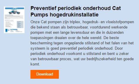 Prefentief onderhoud Cat Pumps Installaties 